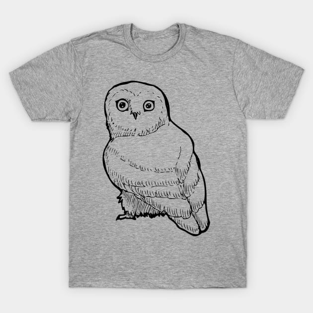 Inktober Saw Whet Owl T-Shirt by UntidyVenus